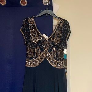 J Kara stunning dance navy dress with sequins on top NWT